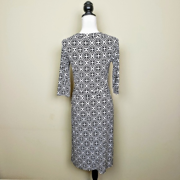 BISOU BISOU Dress, Black White V-Neck Career, 6 - Picture 4 of 8